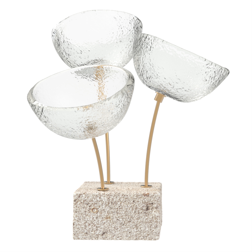 Nut Bowl Set in Glass With Texture - Snacks Serveware - Side View