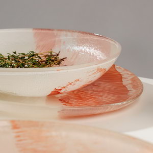 Coupe dinnerware coupe plates and coupe dinner plates in designer glass by MyGlassStudio