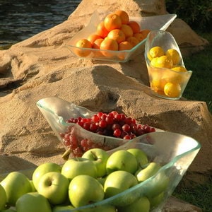 Extra large serving platter and extra large serving bowls trays and boards by MyGlassStudio.