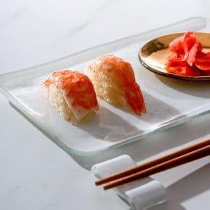 Modern sushi boards sushi trays and sushi serving plates for restaurant service by MyGlassStudio.