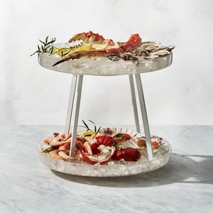 Signature seafood display trays and seafood serving trays styled for gourmet service by MyGlassStudio.