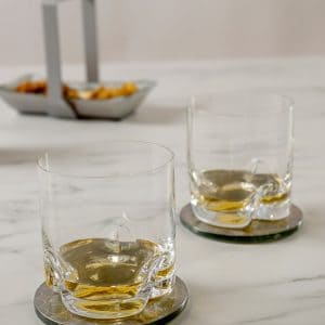 Designer modern coasters and glass coasters by MyGlassStudio perfect for hotels bars and lobbies.
