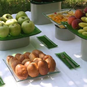 Elegant buffet spoon rest serving spoon holder and serving spoon rest by MyGlassStudio perfect for dining.