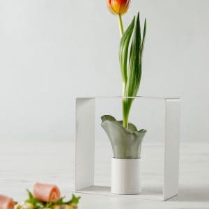 Modern bud vase and flower bud vase by MyGlassStudio for luxury restaurants