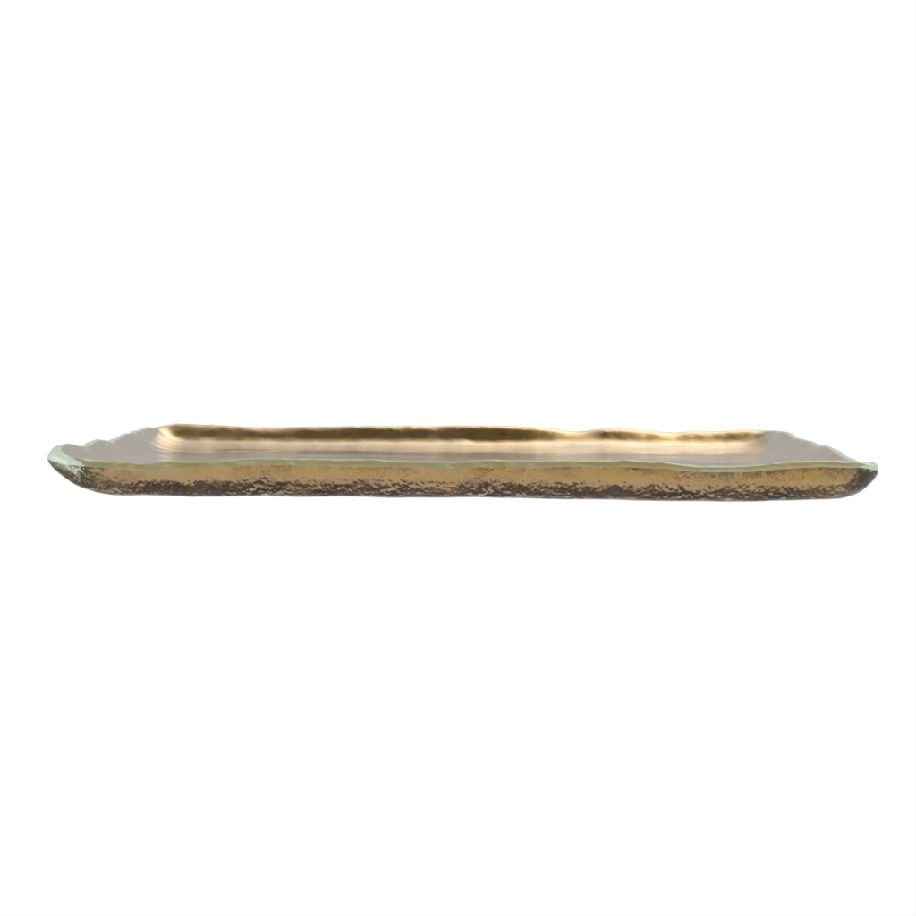 Square Tapas Plate in Pure Gold - Side Plates - Side View