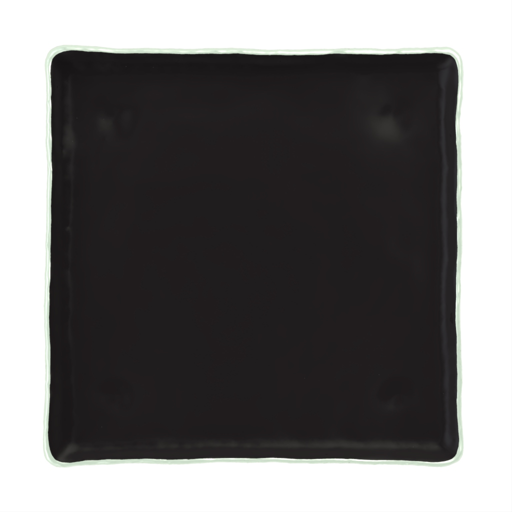 Square Tapas Plate in Black - Side Plates - 3/4 View