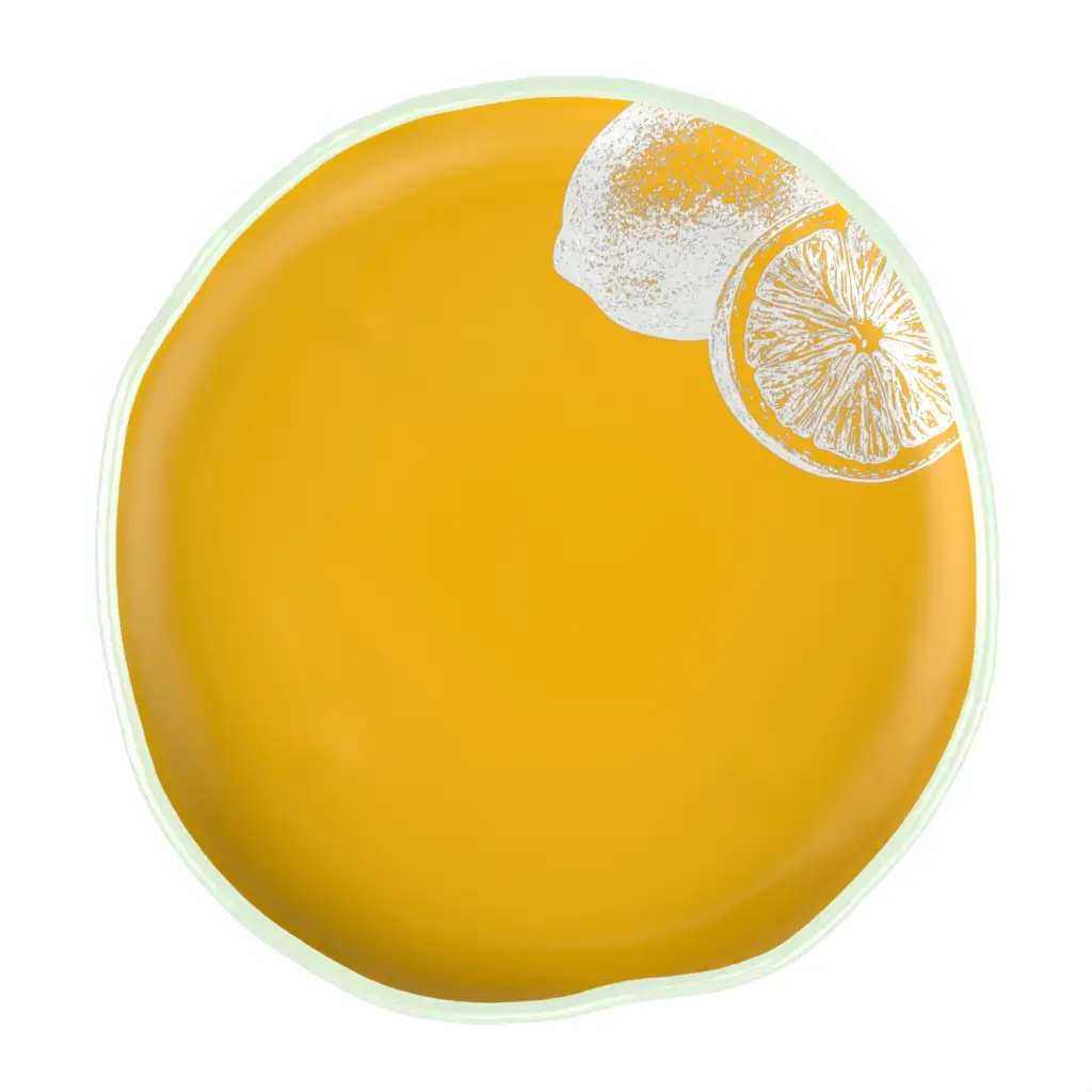Organic Shaped Plate in Freesia Yellow - Organic Plates - 3/4 View