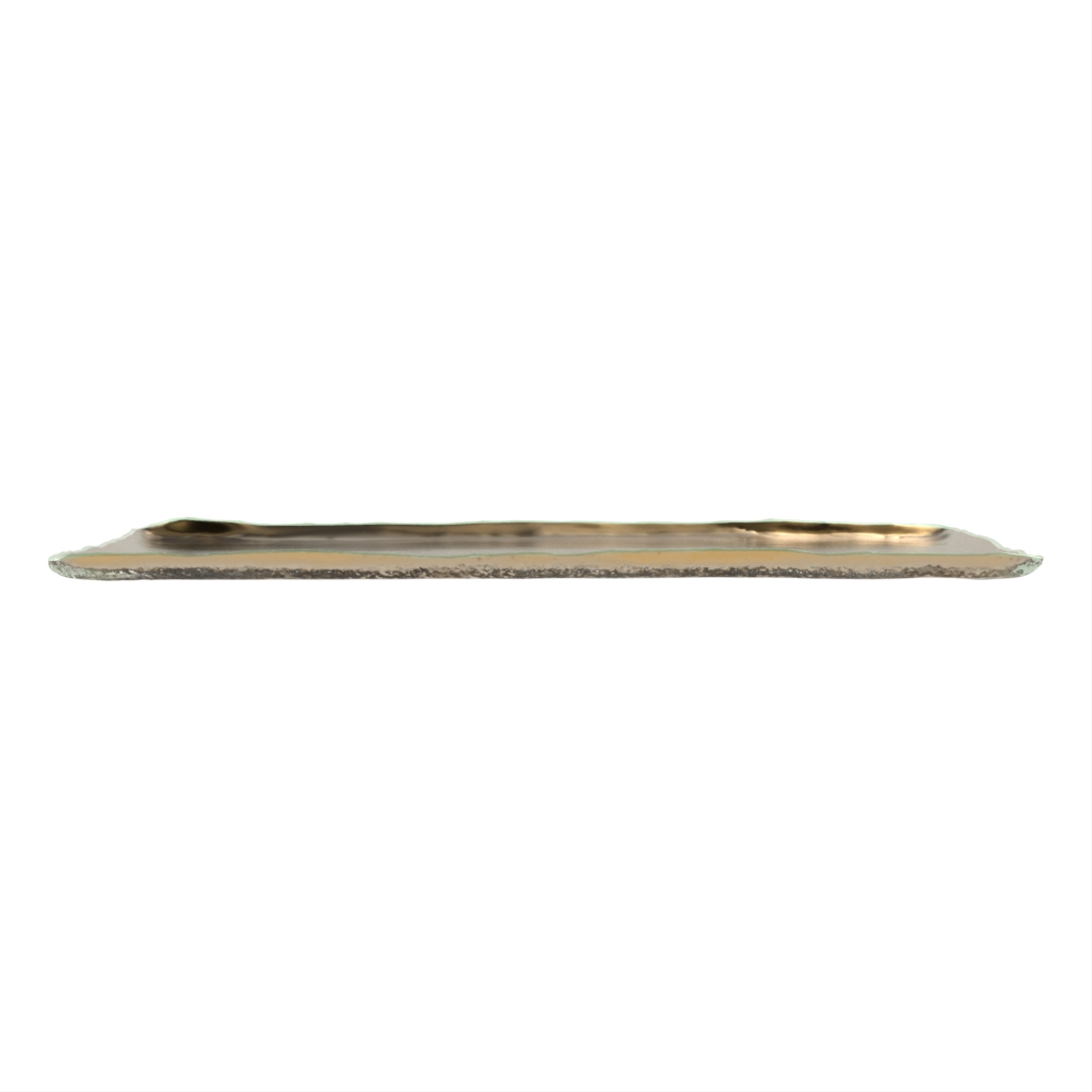 Rectangular Sushi Plate in Pure Gold - Specialty Dinnerware - Side View