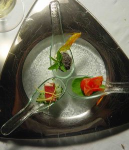 Fine dining plates glass designer restaurant bespoke MyGlassStudio