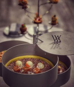Hotel-branded glass dinnerware and serveware for Waldorf Astoria by MyGlassStudio