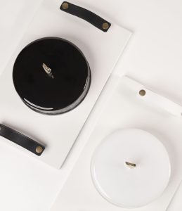 Marble serving trays prepared in the hotel pantry for in-room service by MyGlassStudio