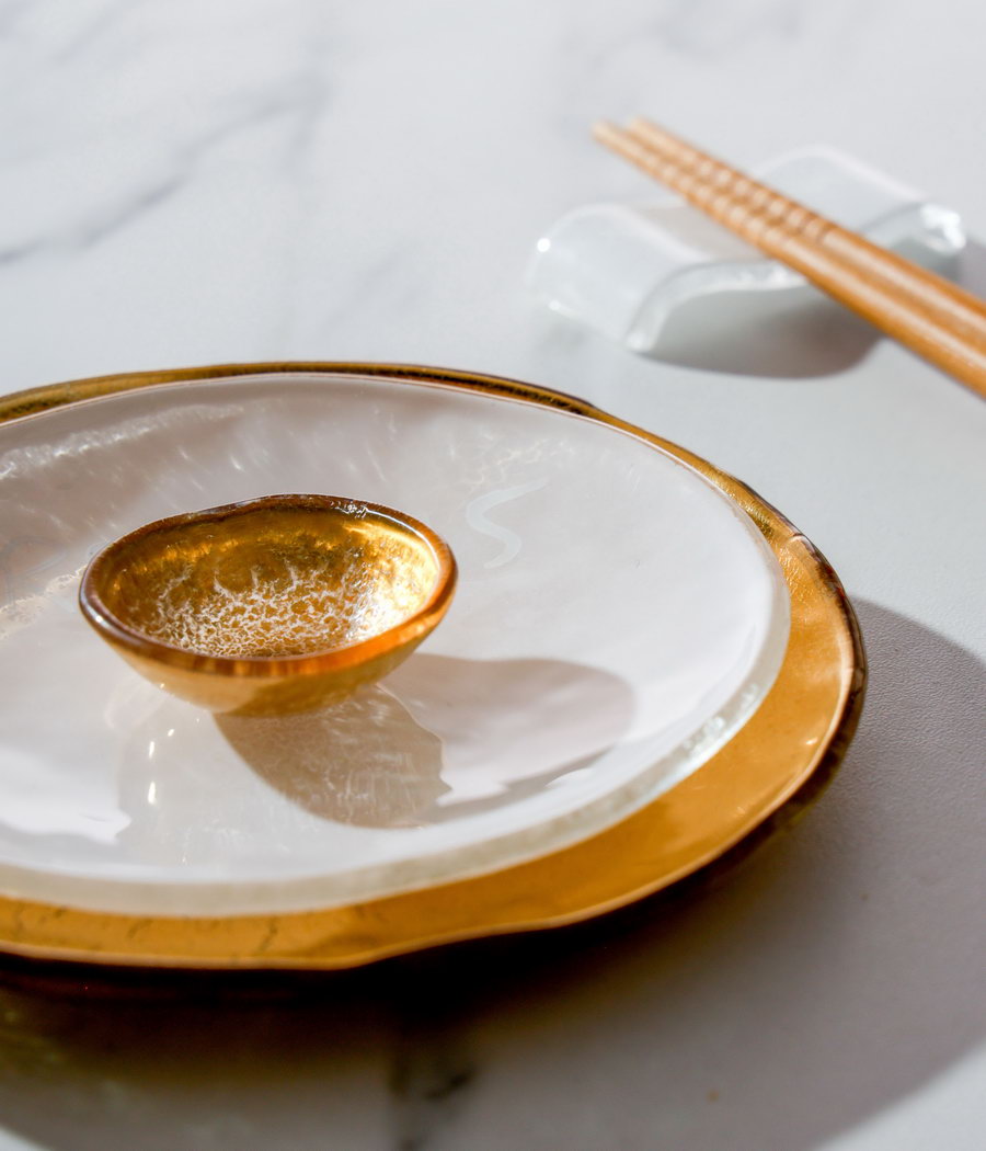 Super slim small plates fine dining glass tasting menu MyGlassStudio