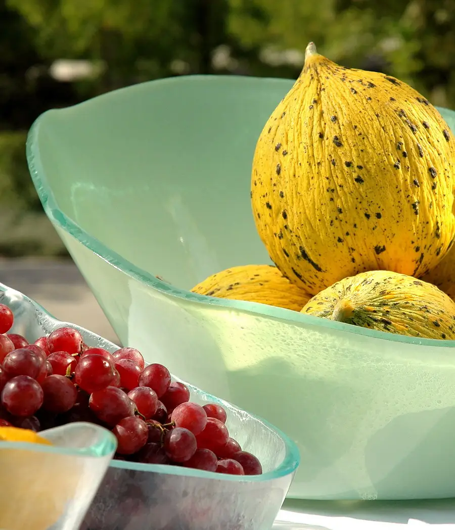 durable designer glass oversized serving bowl buffet hotel operations MyGlassStudio