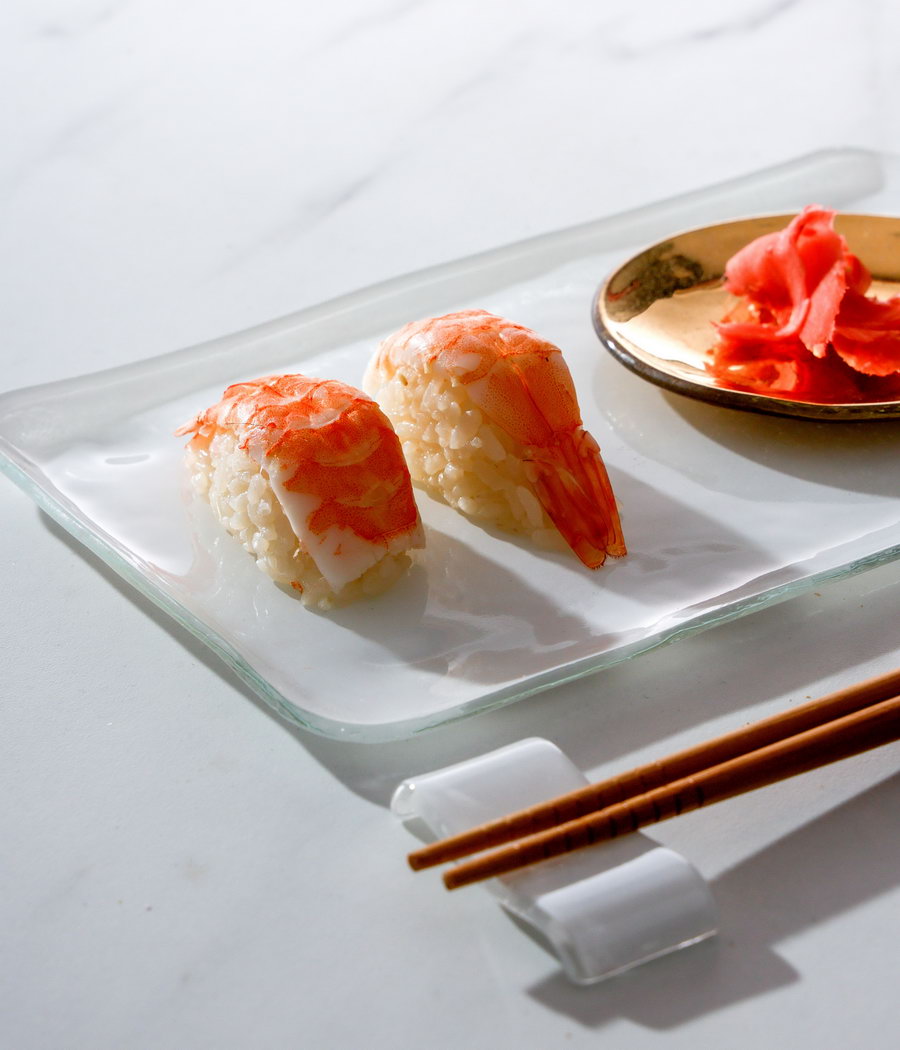 Japanese sushi plates glass designer modern restaurant MyGlassStudio