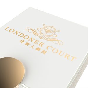 Custom logo dinnerware for Londoner Court Macau by MyGlassStudio