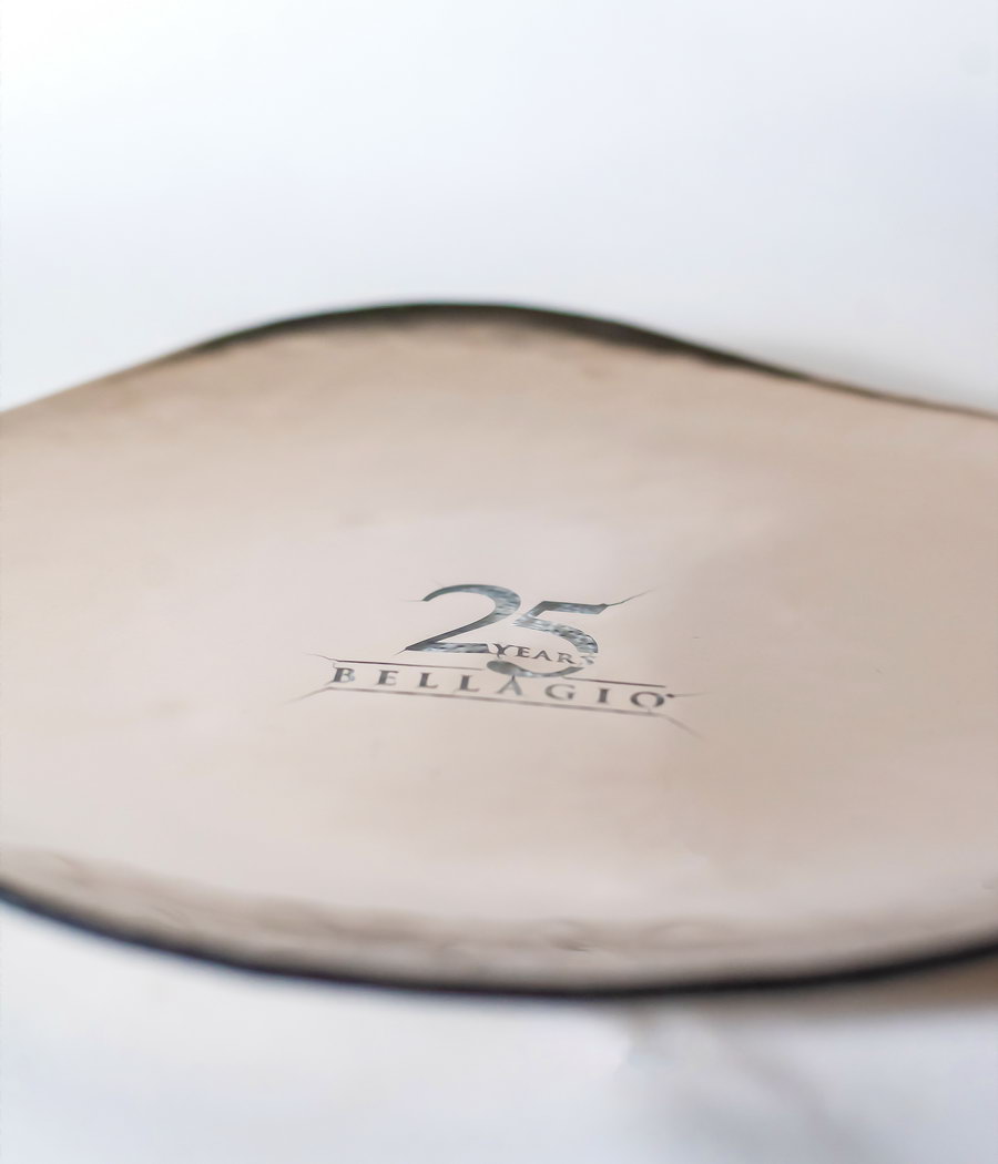 personalised restaurant plates Bellagio Las Vegas glass MyGlassStudio