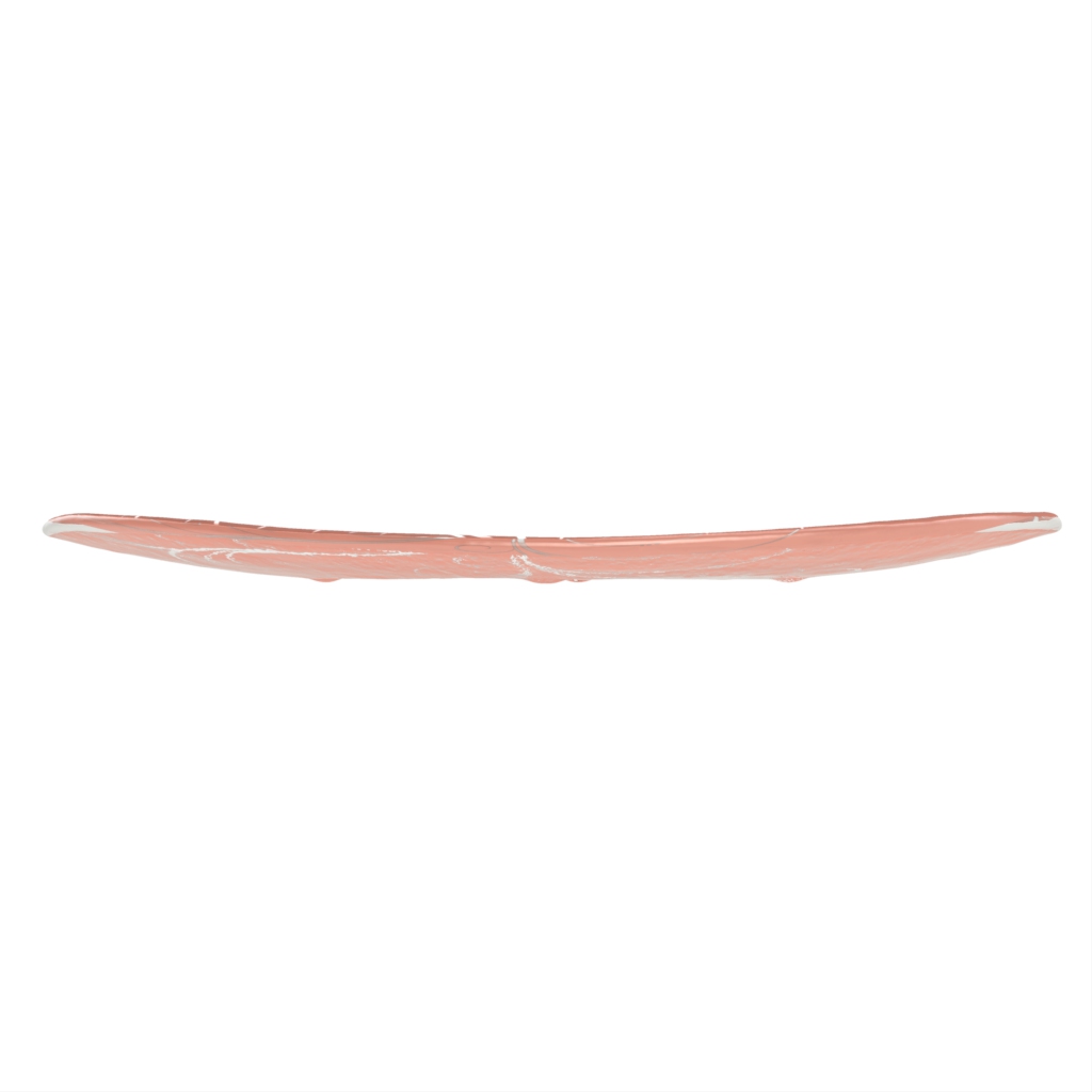 Glass Dessert Plate in Light Salmon Pink - Restaurant Plates - Side View
