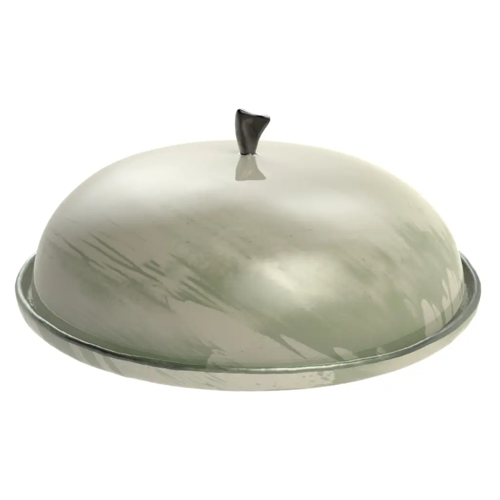 Glass Domed Serving Tray in Gray - Welcome Amenities - 3/4 View