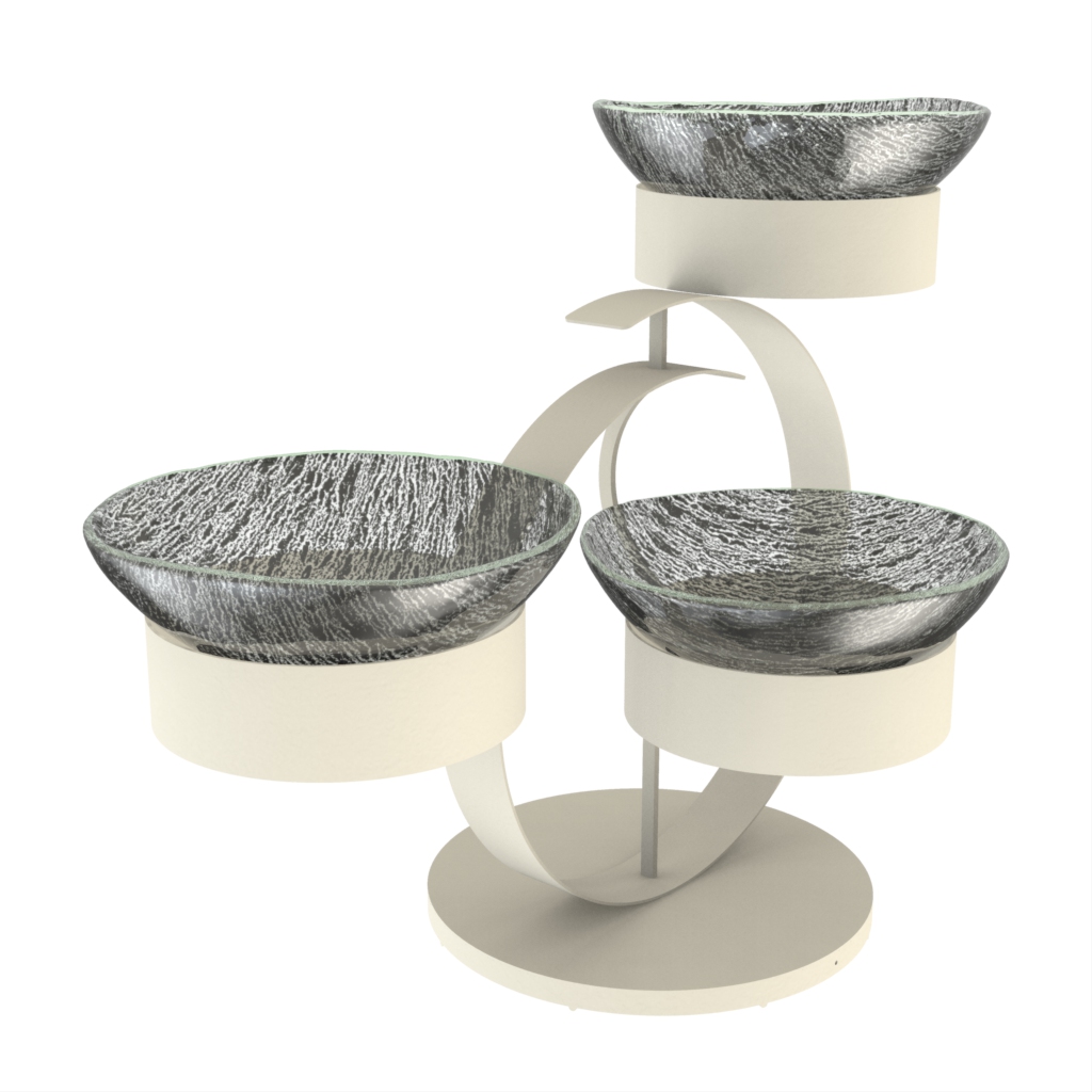 3 Tier Bowl Stand in Dark Gray - Serving Stands - Side View