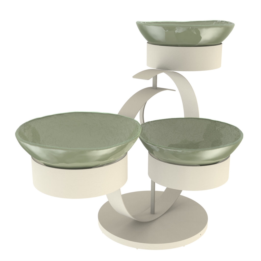 3 Tier Serving Bowl in Mint Green - Serving Stands - Side View