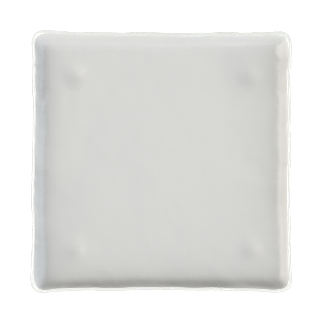 Square Tapas Plate in Milk White - Side Plates - 3/4 View
