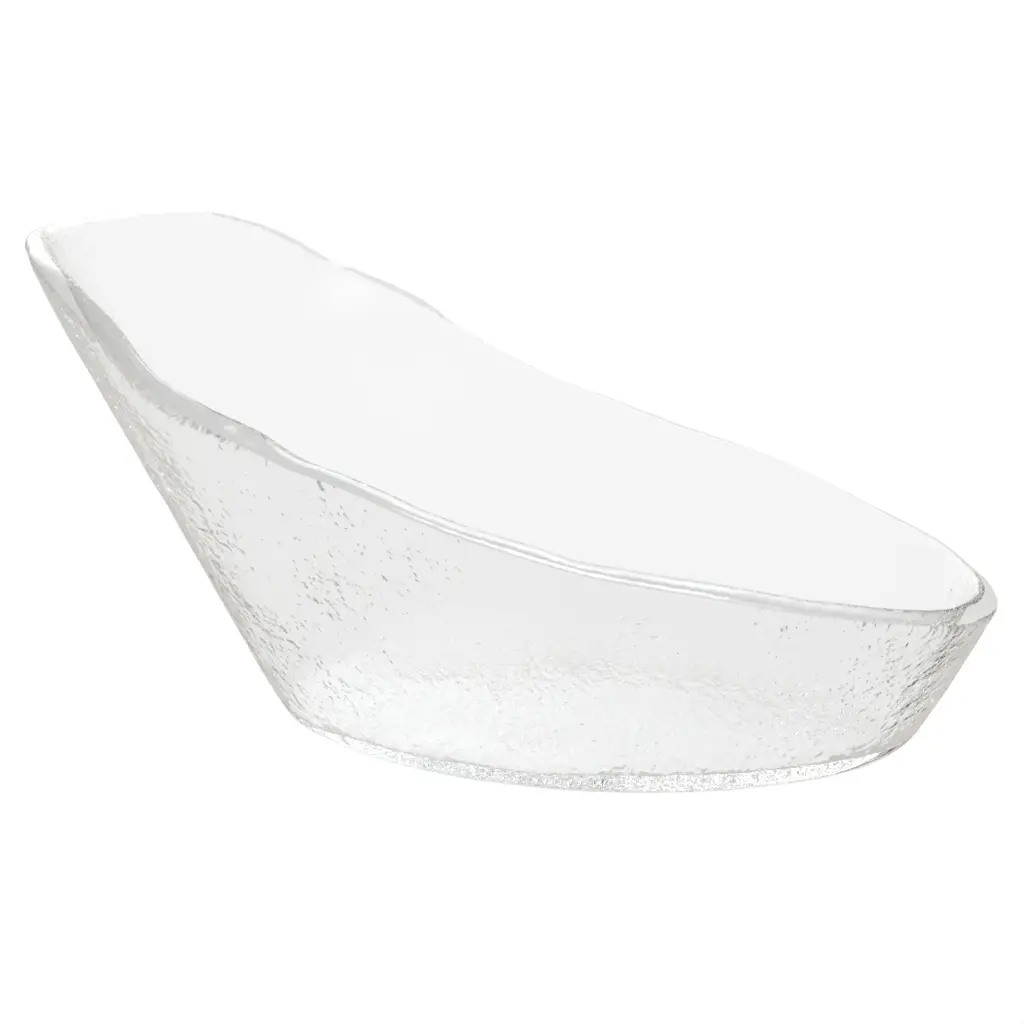 Extra Large Bowl in Glass With Texture - Slanted Bowls and Plates - 3/4 View