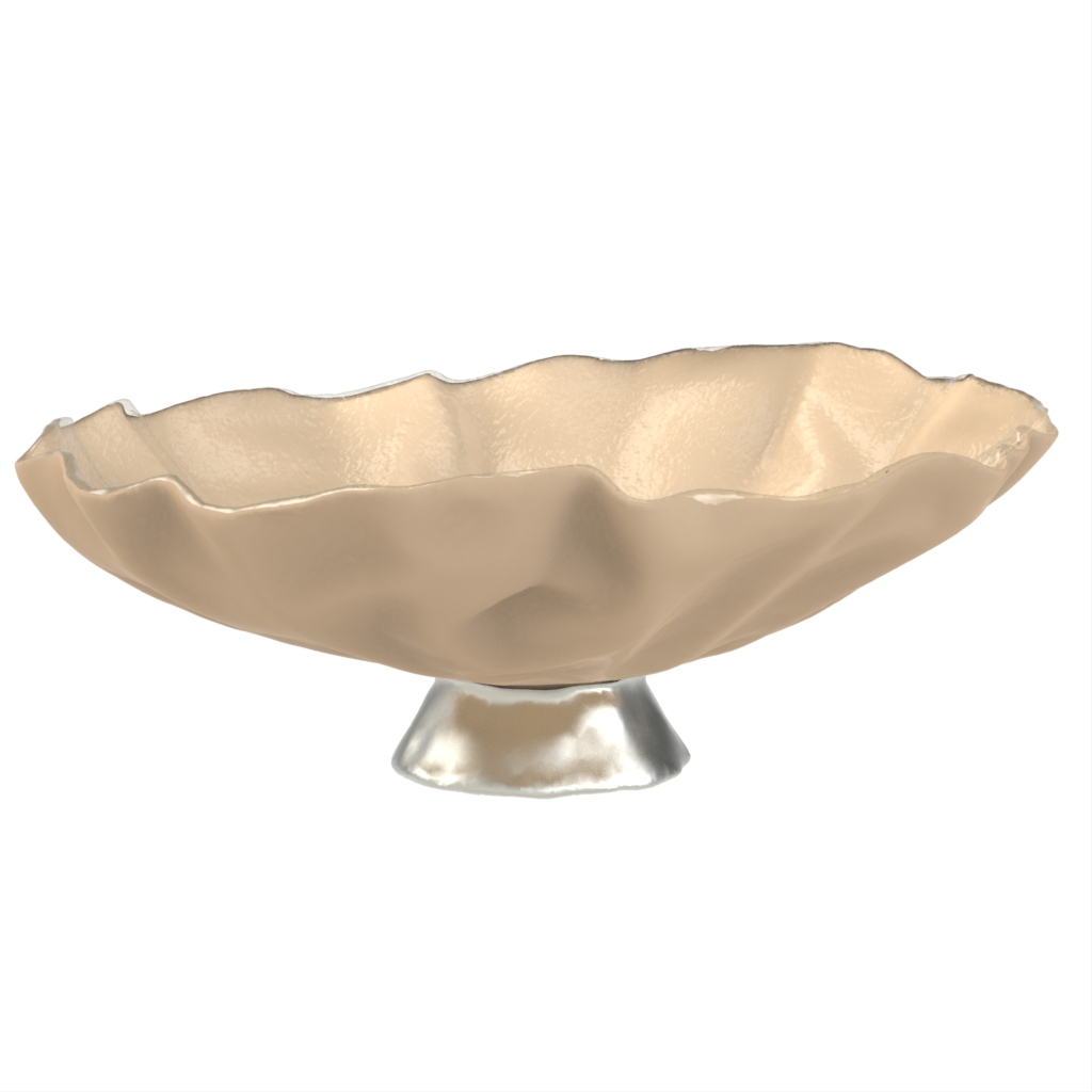 Glass Punch Bowl in Almond Beige - Bar Accessories - Side View