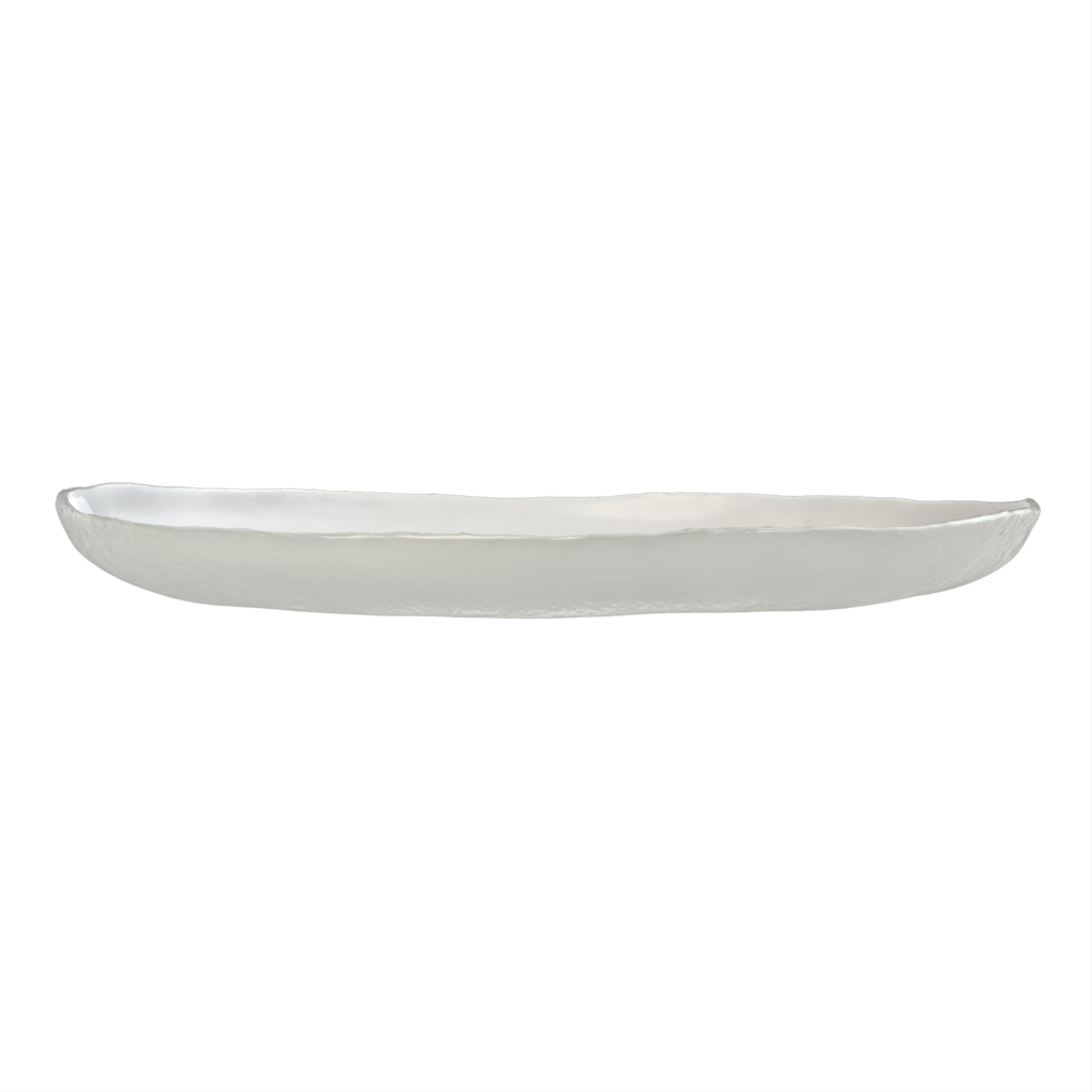 Glass Salad Plate in Milk White - Side Plates - Side View