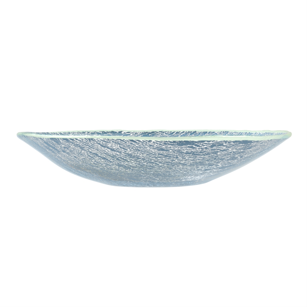 Glass Serving Bowl in Niagara Blue - Buffet Serveware - 3/4 View