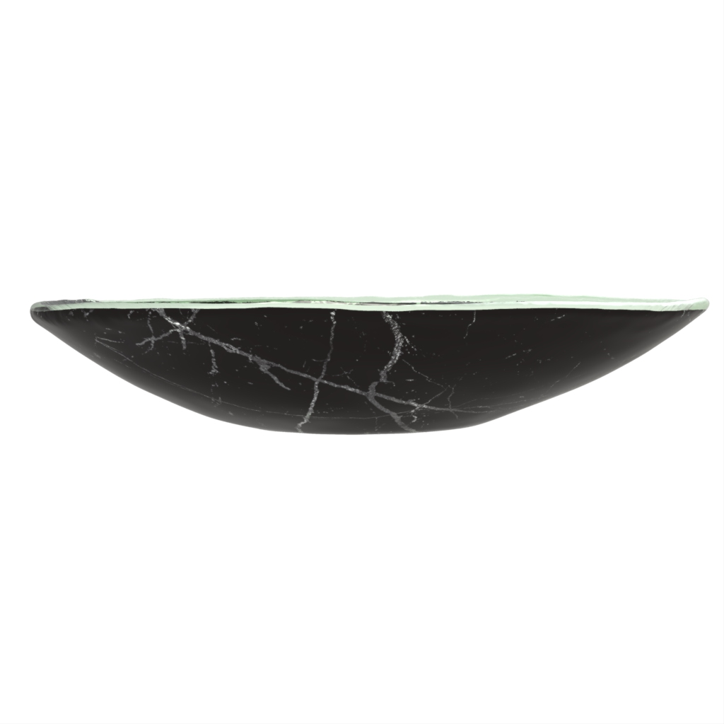 Glass Serving Bowl in Black - Buffet Serveware - 3/4 View