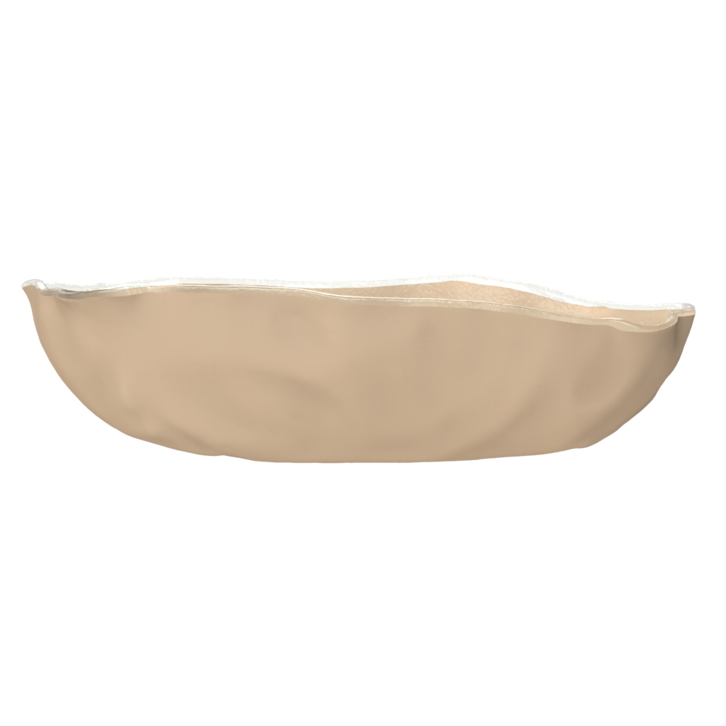 Glass Serving Bowl in Almond Beige - Buffet Serveware - Side View