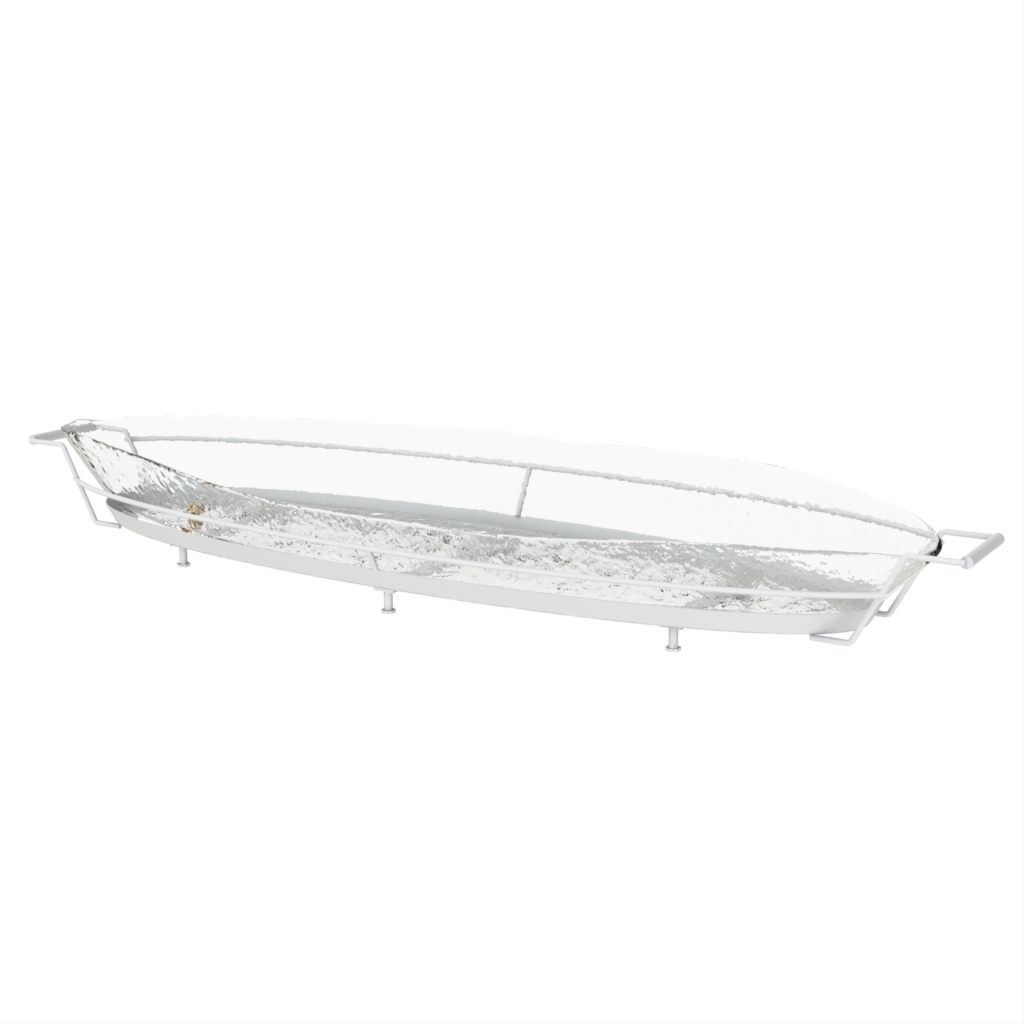 Ice Serving Tray in Glass With Texture - Buffet Serveware - 3/4 View
