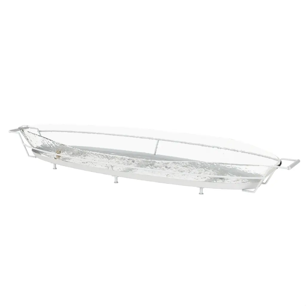 Ice Serving Tray in Glass With Texture - Buffet Serveware - 3/4 View