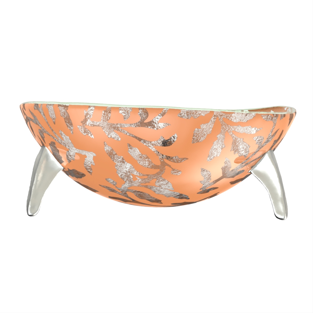 Small Footed Bowl in Apricot Crush - Welcome Amenities - 3/4 View