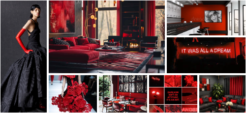 Red and black plates color scheme