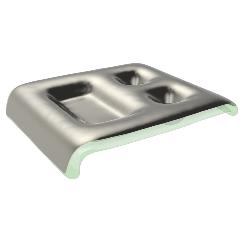 Butter Pat Dish in Platinum Silver - Bread & Butter - 3/4 View