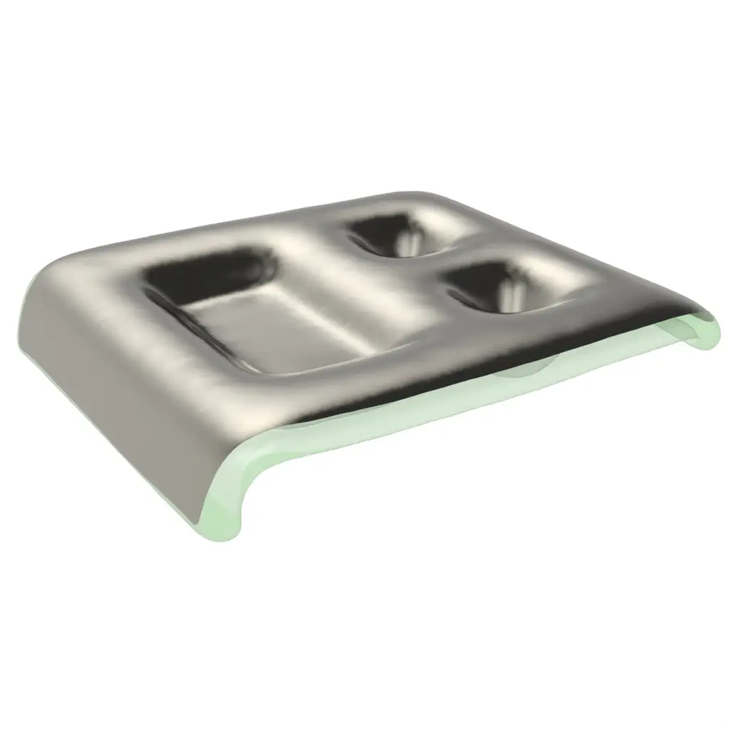 Butter Pat Dish in Platinum Silver - Bread & Butter - 3/4 View