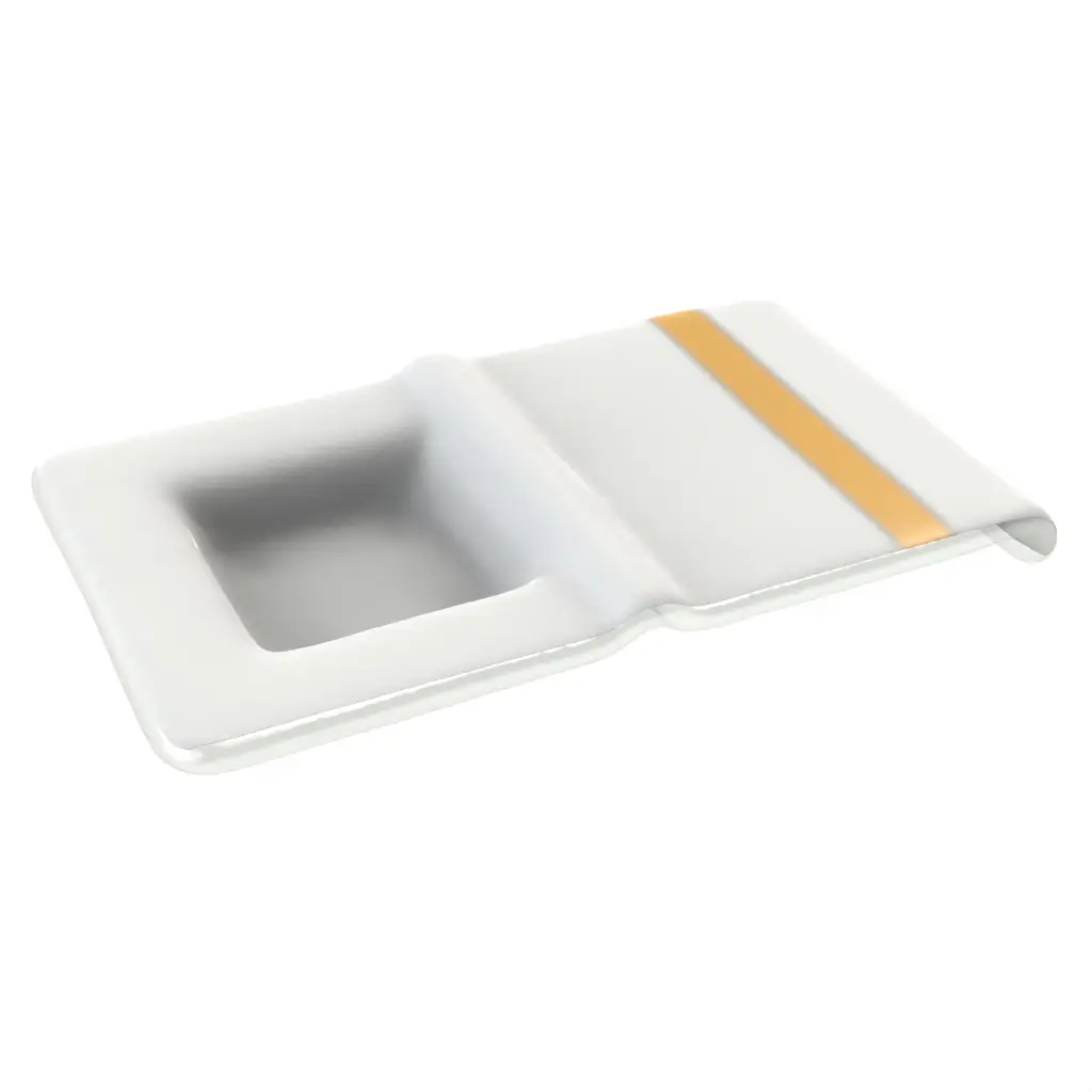 Gold Bread Plate in Milk White - Bread & Butter - 3/4 View
