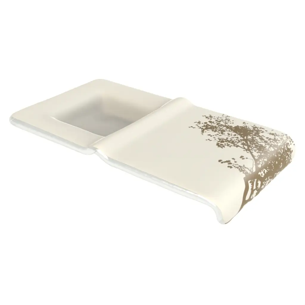 Olive Oil Dipping Plate in Birch White - Restaurant Bowls - 3/4 View