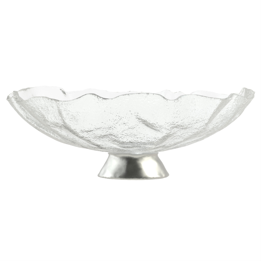 Oversized Glass Bowl In Glass With Texture - Extra Large Serving Platters & Bowls - 3/4 View