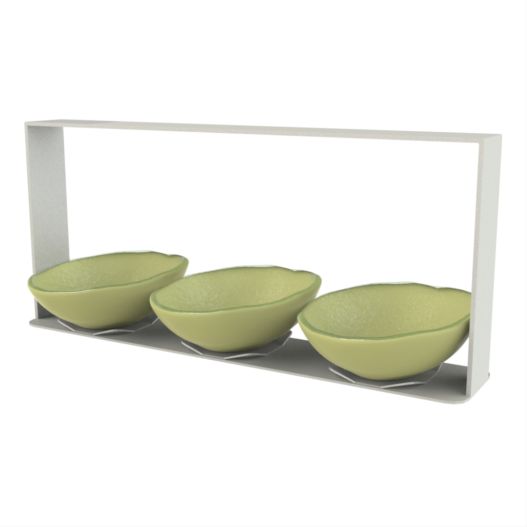 Chip And Dip Serving Set in Olive Silver Green - Snacks Serveware - Side View