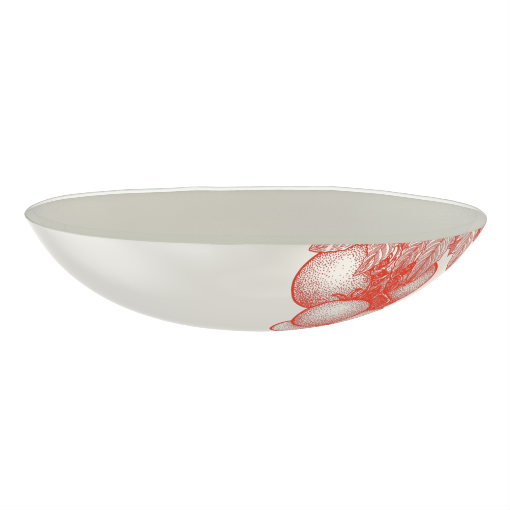 Deep Glass Bowl in Lily White - Restaurant Bowls - Side View