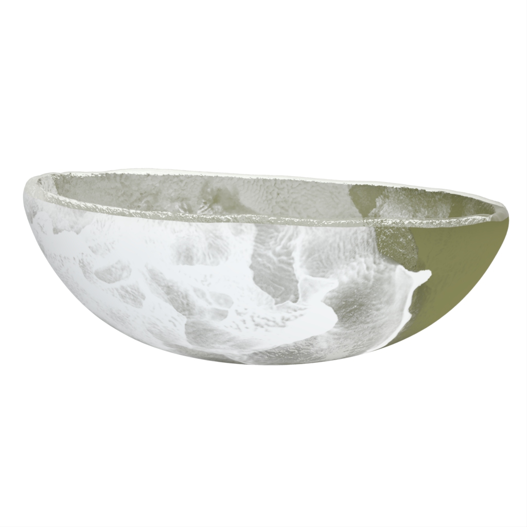 Deep Serving Bowl in Milk White - Buffet Serveware - Side View