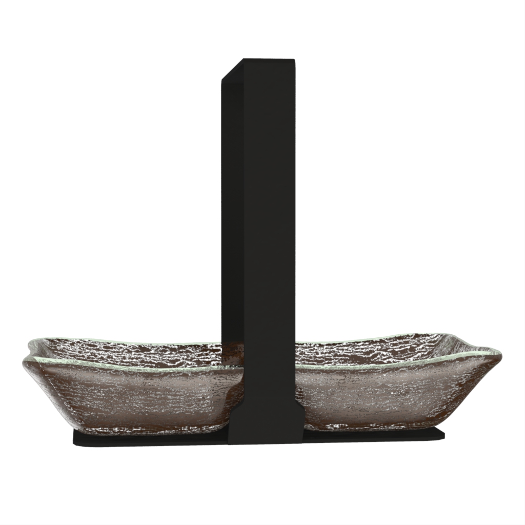 Double Dish Nut Bowl - Snacks Serveware | MyGlassStudio - Side View