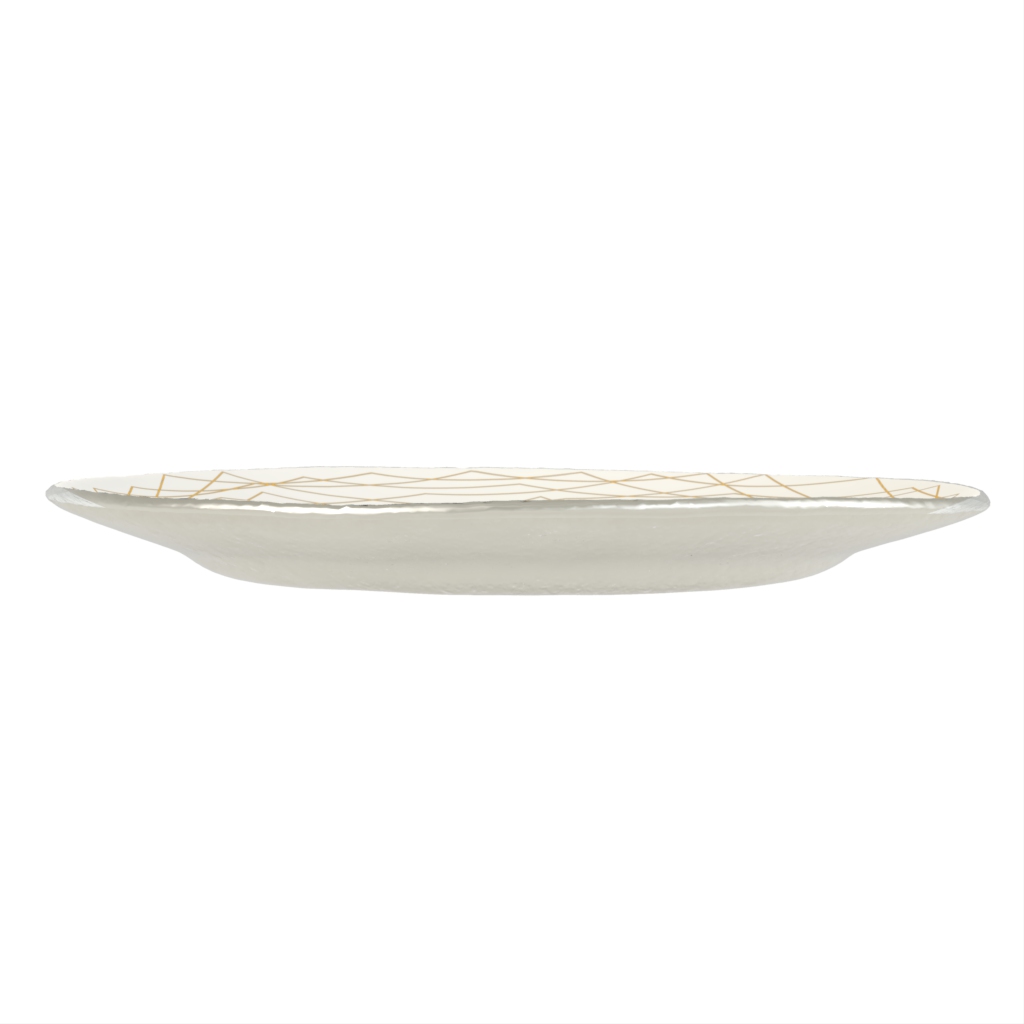 Glass Appetizer Plate in Lily White - Side Plates - Side View