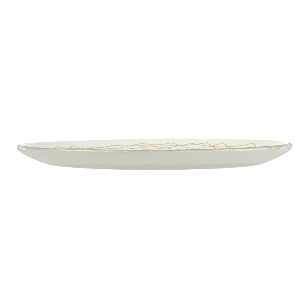 Glass Charger Plate in Lily White - Fine Dining Tableware - Side View