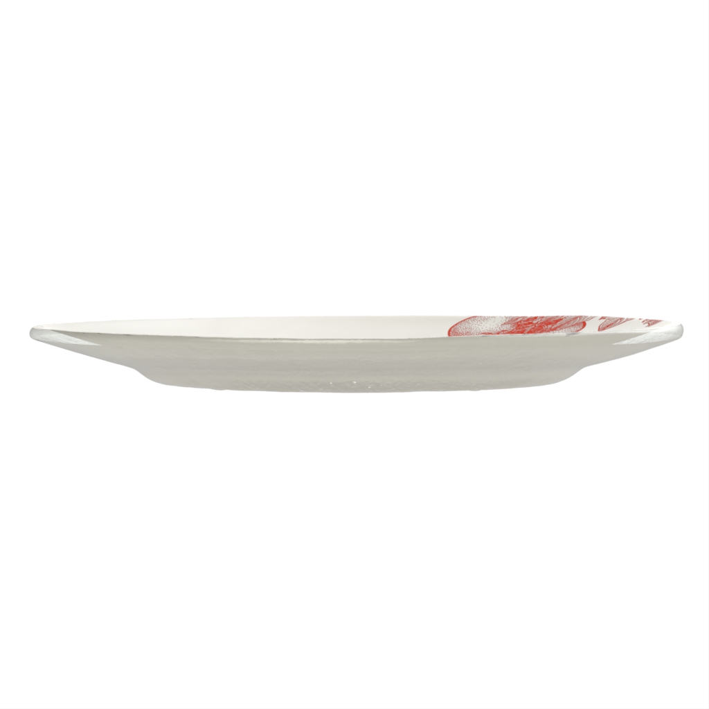 Glass Charger in Lily White - Fine Dining Tableware - Side View