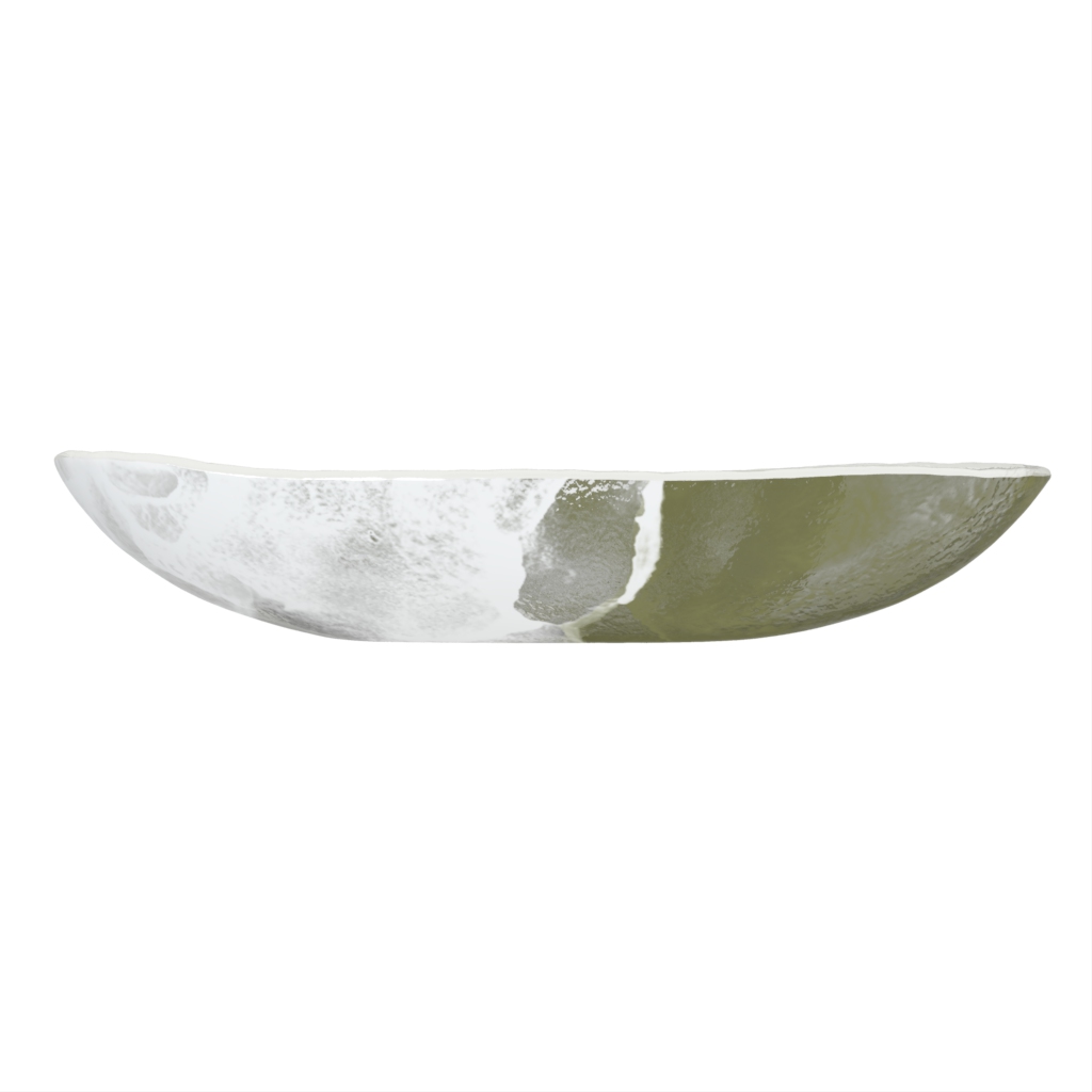 Glass Display Bowl in Milk White - Buffet Serveware - Side View
