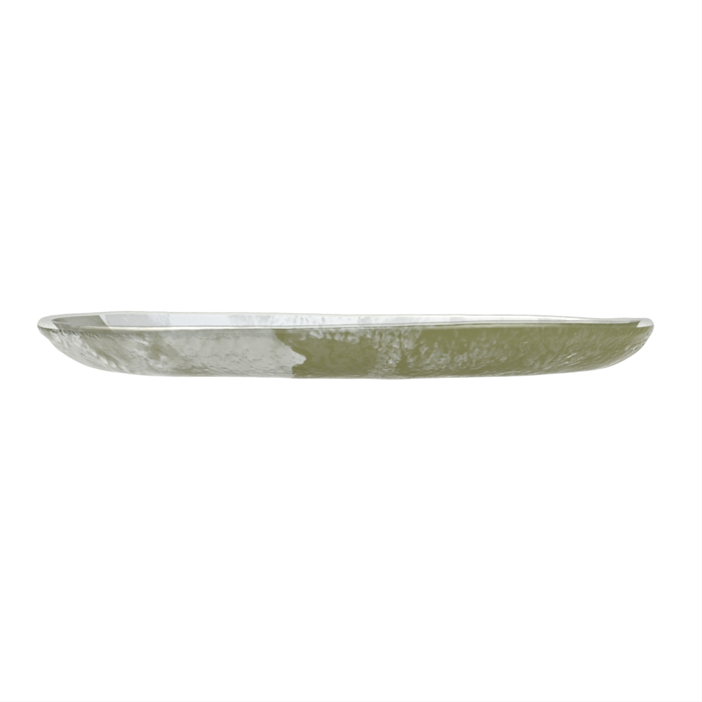 Glass Salad Plate in Milk White - Side Plates - Side View