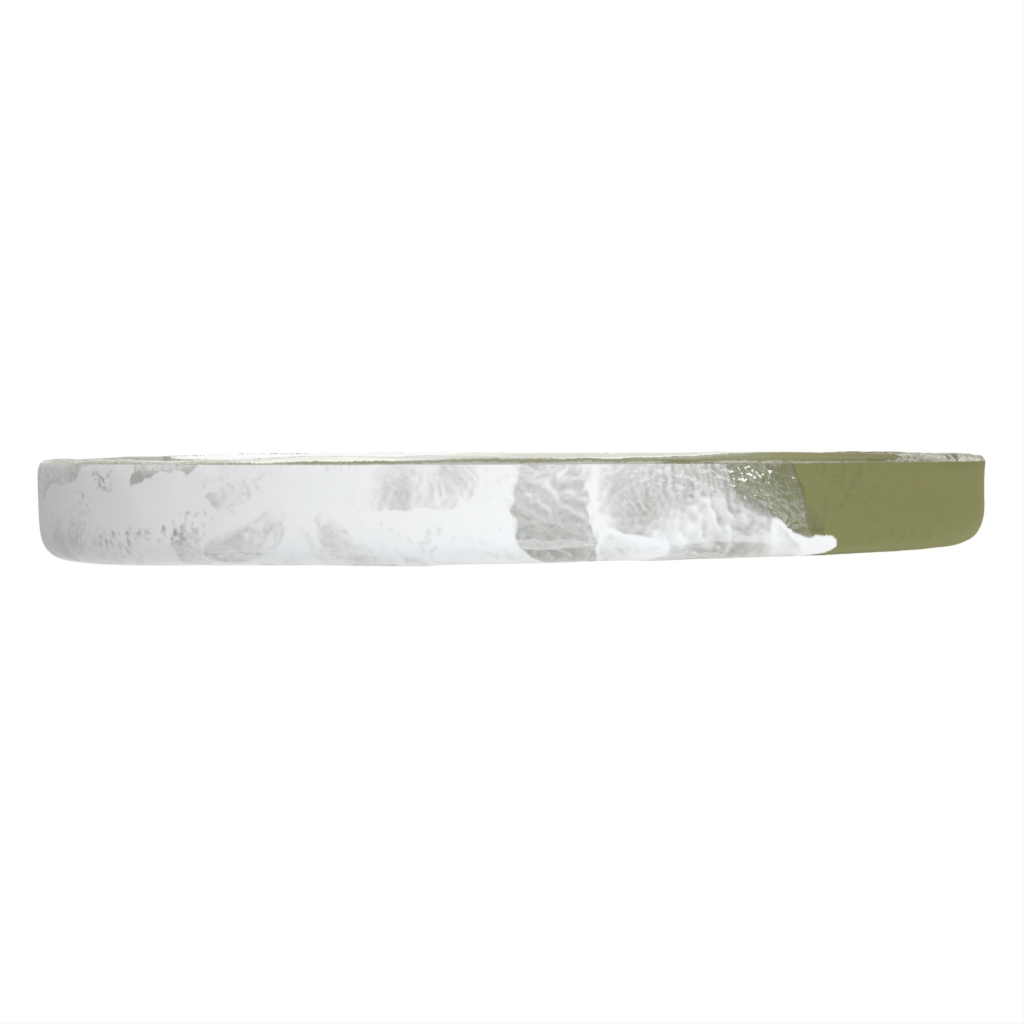 Glass Serving Platter in Milk White - Buffet Serveware - Side View